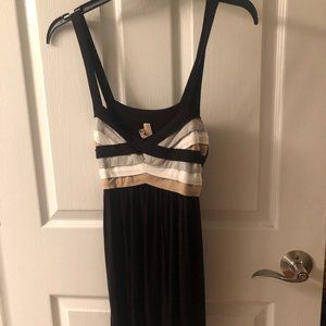 Flowy Black Tank with Tan and Grey Details